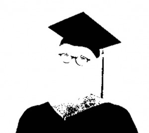 digital illustration of graduate silhouette